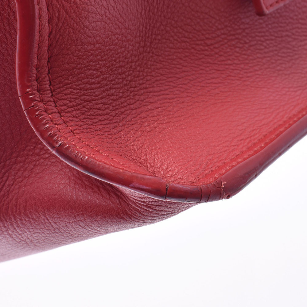 SAINT LAURENT Cabas Y Line Red Calfskin Handbag - Picture 9 of 11